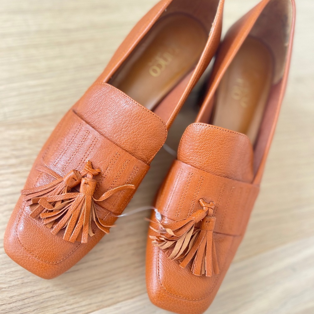 Franco Sarto Leather Rome Cognac Pumps